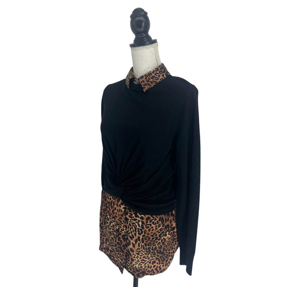 Veronica Beard Phebe Mixed Media Merino Wool Top Black XS‎ - Picture 7 of 11